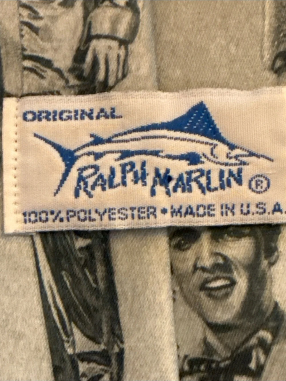 Vintage Elvis Presley Ralph Marlin Black/White Necktie